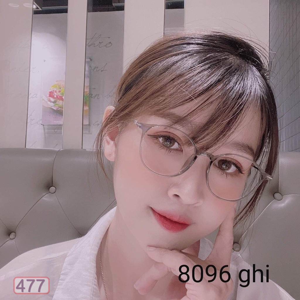 Gọng kính cận dẻo tròn càng kim loại HAINAM EYEWEAR nhiều màu TR90 8096