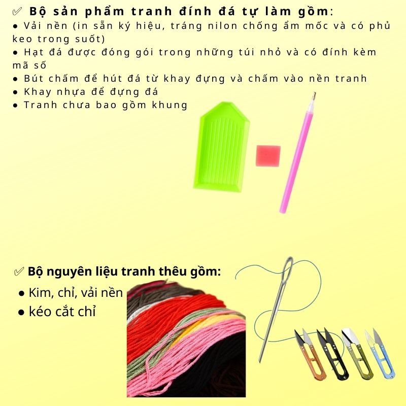 Tranh đính đá, thêu chữ thập Cha mẹ