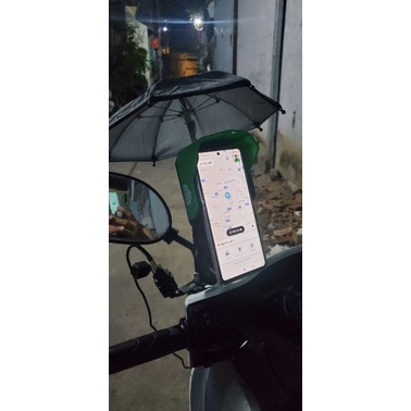 Dù  mini che nắng giá đỡ điện thoại trên xe máy