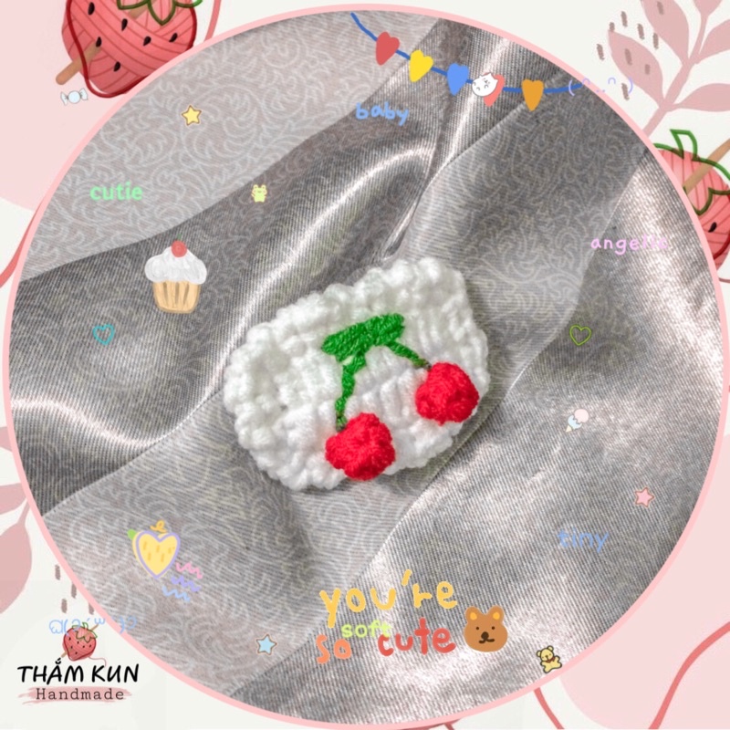 Kẹp tóc quả cherry handmade