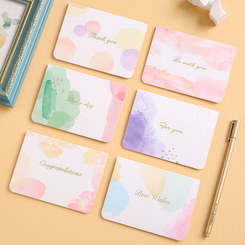 Set 6 tấm thiệp chúc mừng màu đồng đơn giản INS