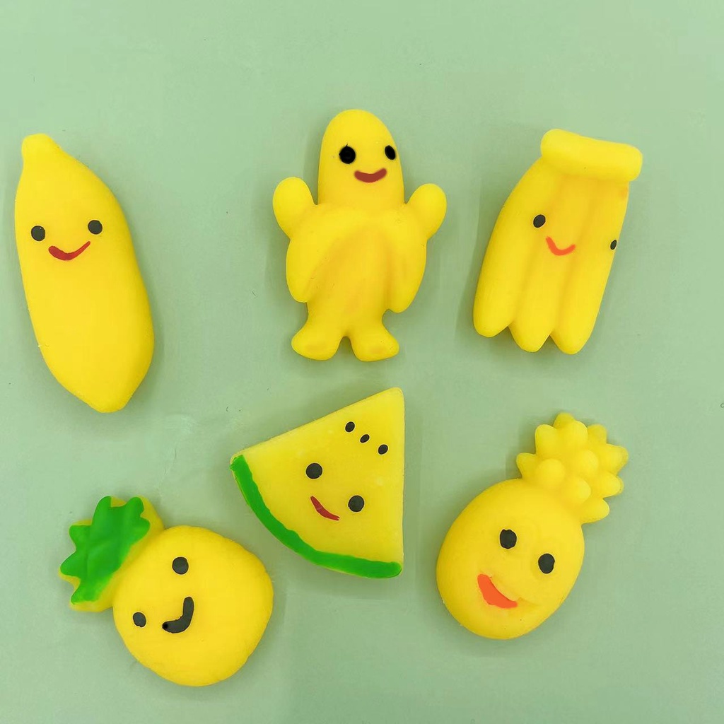 Mochi Đồ Chơi Nắn Bóp Đàn Hồi Giảm Stress Hình Trái Chuối Mèo Dễ Thương