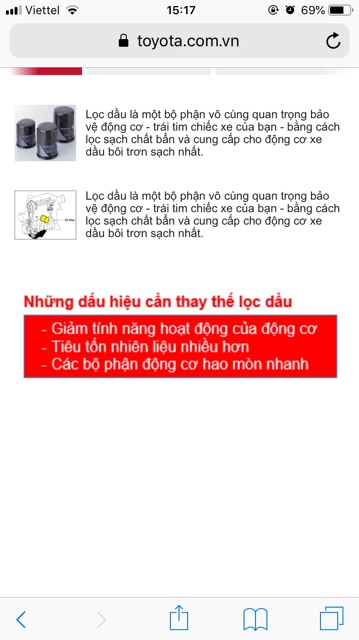 Lọc dầu fortuner , innova hàng chính hãng toyota