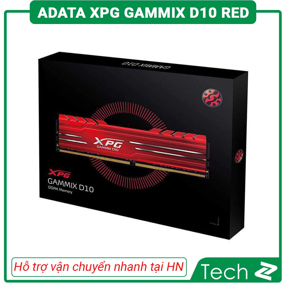 Ram Desktop Adata XPG Gammix D10 Red / Black (AX4U30008G16A) 8GB (1x8GB) DDR4 3000Mhz