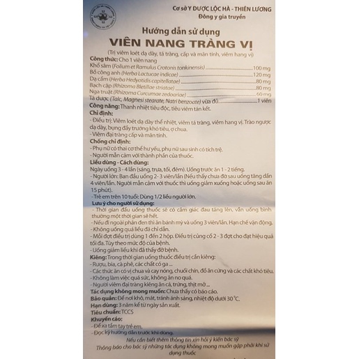 Viên nang tràng vị dạ dày thiên lương