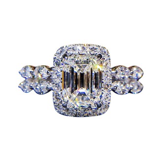 Temperament Square Diamond Ring Marriage Proposal Shaped Diamond Female Ring