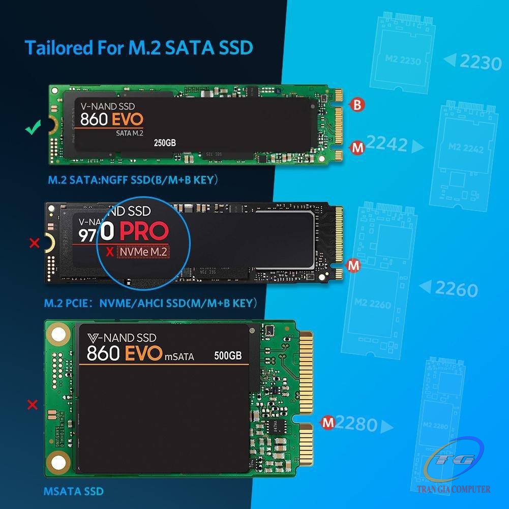 Box đựng ổ cứng SSD M.2 Sata NGFF chuẩn USB 3.0 Ugreen 60355