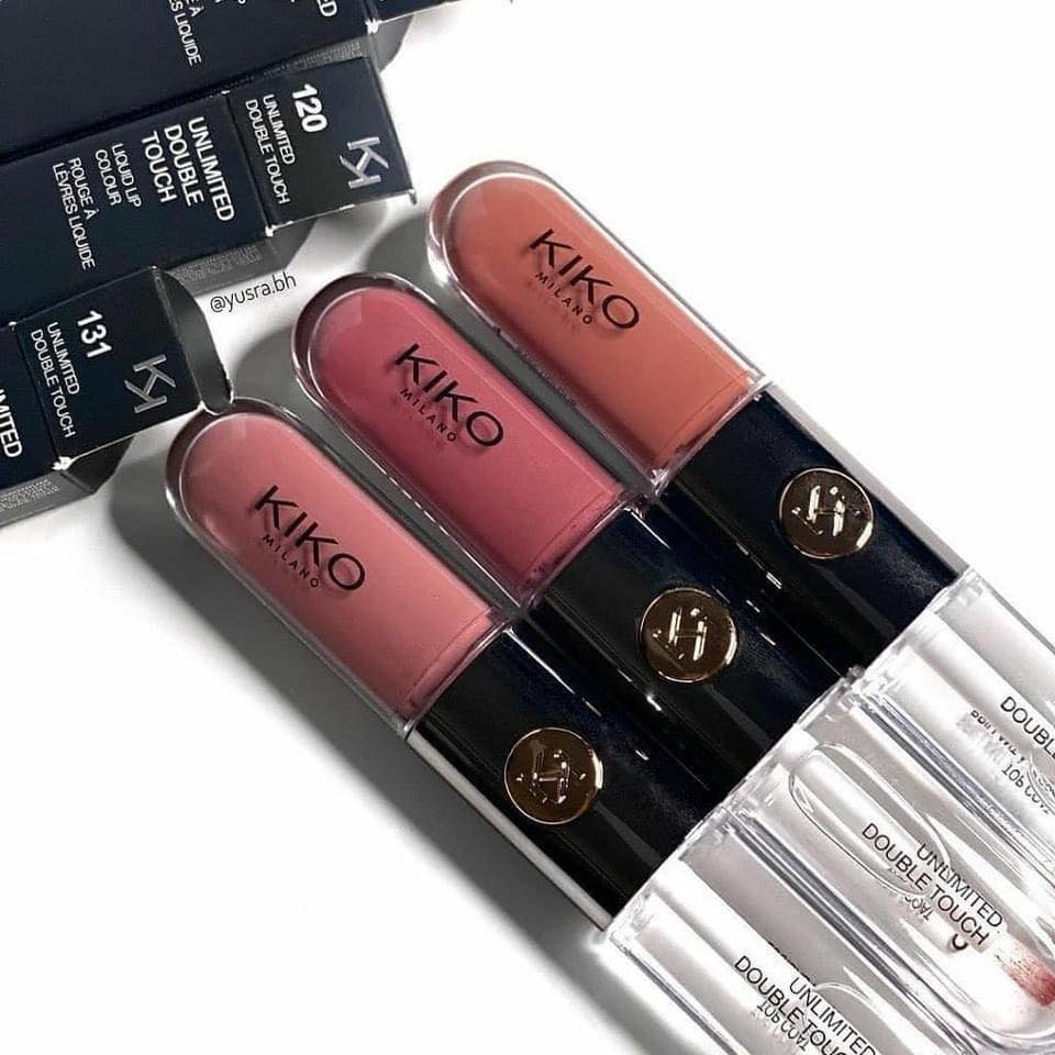 Son Kiko 2 đầu siêu lì lâu trôi không khô môi trang điểm môi  màu đỏ cam đỏ hồng bí ngô cam gạch set son kiko
