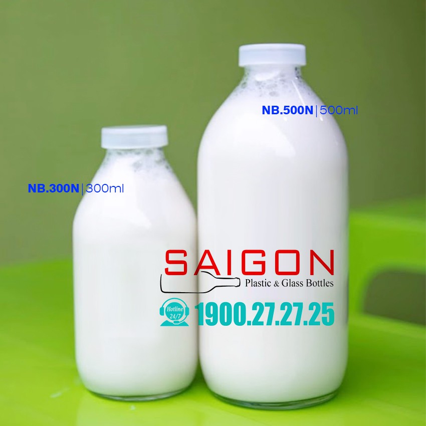 Chai Thủy Tinh Tròn Miệng Nhỏ 500ml | 300ml