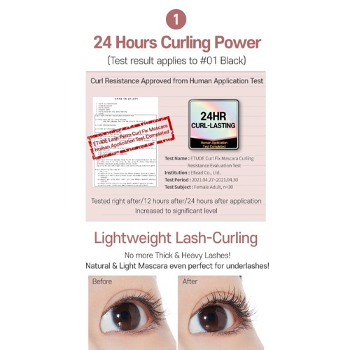 Mascara ETUDE làm cong mi 8g / 2 Colors