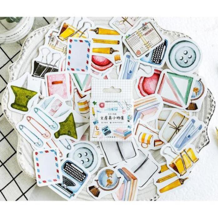 Bộ 45 Sticker Hàn Quốc hình đồ dùng dán trang trí E08