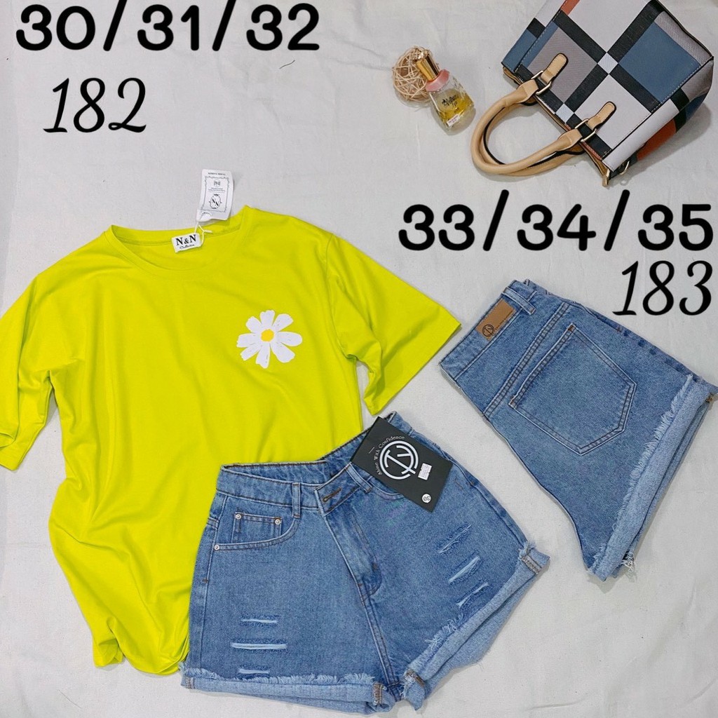 Quần Short Jeans Nữ Rách Tầng Xanh Size Lớn 30 đến 35 Ms 182 183 TY