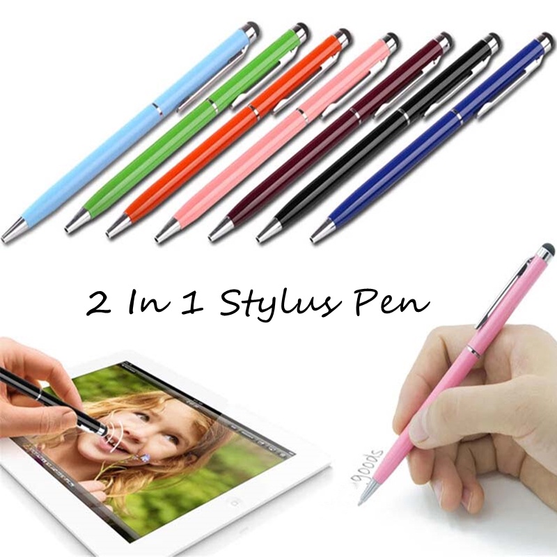 Bút Cảm Ứng 2 Trong 1 Đa Năng Màu Sắc Ngẫu Nhiên Tiện Dụng Cho Iphone IOS Android