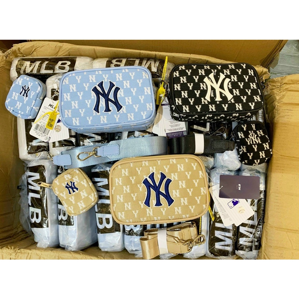 Túi MLB đeo chéo form vuông nhỏn nhắn kèm túi nhỏ chất vải dày dặn