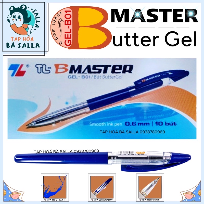 Hộp 10 bút TL / GEL -B01 màu xanh ( ButterGel )