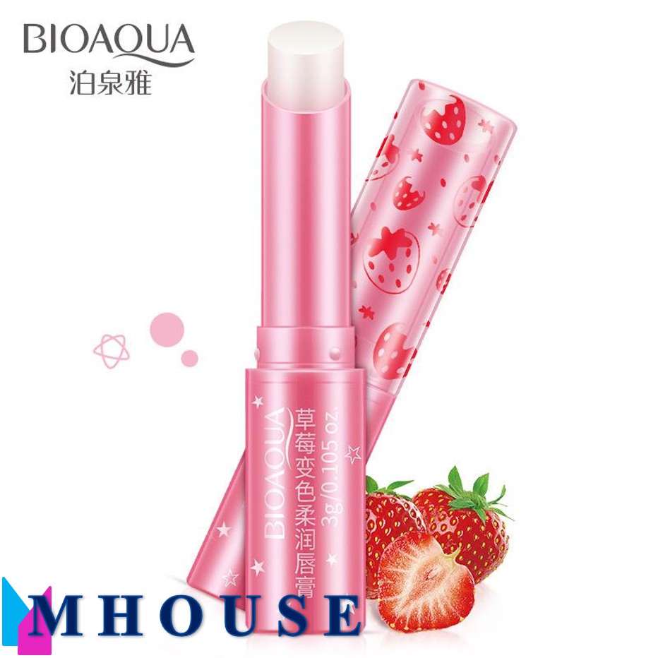 (hàng Mới Về) Son Dưỡng Môi Chiết Xuất Dâu Tây Bqy