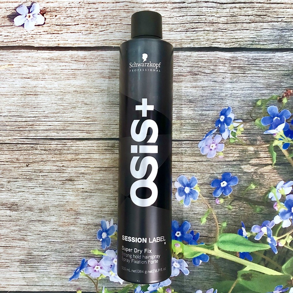 Gôm xịt tóc Osis+ Black Super Dry Fix Schwarzkopf 500ml ( Strong Hold Hairspray)