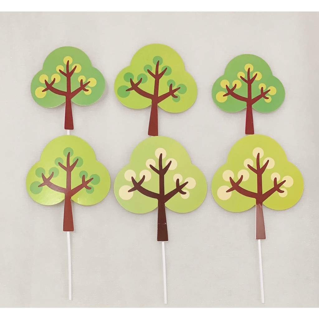 10 set cắm 6 cây giấy trang trí bánh