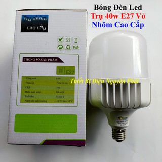 Bóng Đèn Led Trụ 40w E27 Vỏ Nhôm Cao Cấp - Tiết Kiệm Năng Lượng