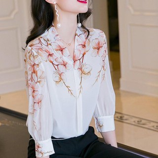 Sơ mi nữ 🦋FREESHIP🦋 Áo nữ họa tiết hoa xinh xắn [ao somi]