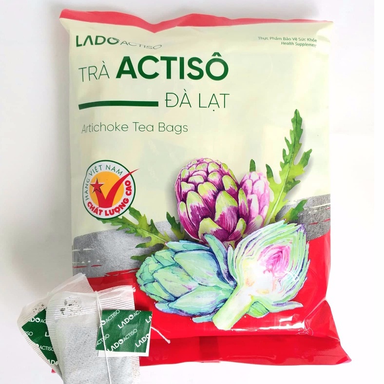 100 gói trà Atiso túi lọc Actiso Đà Lạt Ladophar, món quà sức khỏe từ thiên nhiên (hàng chính hãng)