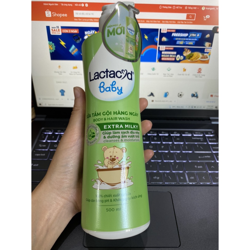 Sữa tắm Lactacyd Milky- BB 250ml- 500ml