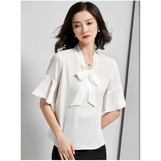 ÁO SƠ MI CỘT NƠ CỔ TAY LỠ