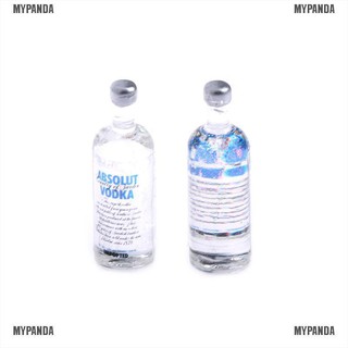 MYPANDA 2Pcs 1:12 miniature wine vodka bottles doll house decor accessories
