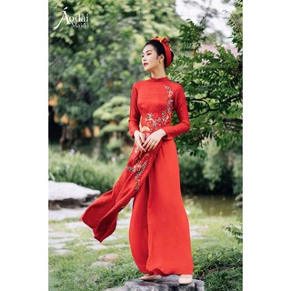 Áo dài gấm tơ 2tà