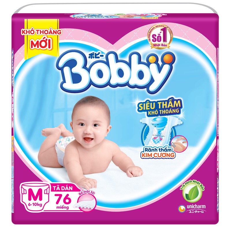 Tã - bỉm dán Bobby M76 (6-10kg)