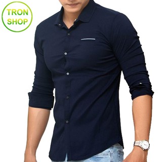 Áo sơ mi nam TS115 [ Nhập TRONSHOP1 giảm 10% ] vải co giãn tốt Tronshop chuyên áo sơ mi nam