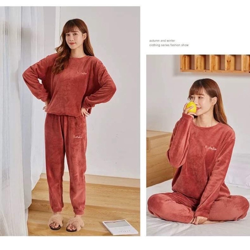 Bộ Ngủ Nhung Cao Cấp - Ấm Áp - Mềm Mại Hot 2023