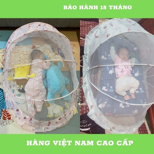 Mùng chụp gấp gọn tự bung - màn chụp cho bé sơ sinh, trẻ em, bé nhỡ, bé lớn chống muỗi tuyệt đối