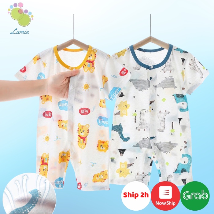 Body đùi hè cúc giữa vải thông hơi mỏng mát cho bé sơ sinh 𝟑𝟒𝐁𝐃𝐃𝐔
