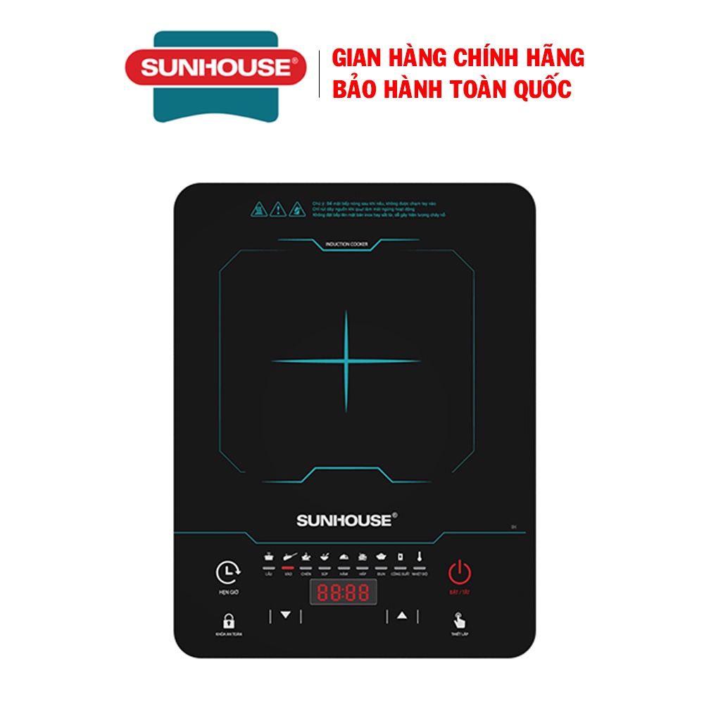 Bếp từ đơn Sunhouse SHD6873, Công suất 2200W, Mặt kính ceramic siêu bền, Phím bấm cảm ứng hiện đại, Bảo hành 12 tháng