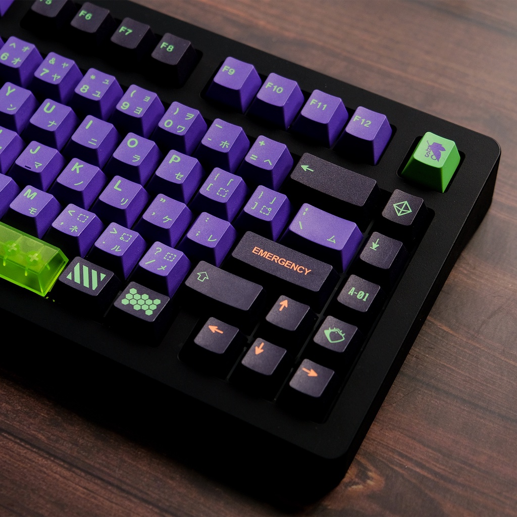 EVA Mecha-01 Keycap, 134 phím PBT Keycaps Cherry Profile DYE-SUB EVA Nhật Bản Keycap cho bàn phím cơ chơi game, bàn phím cơ
