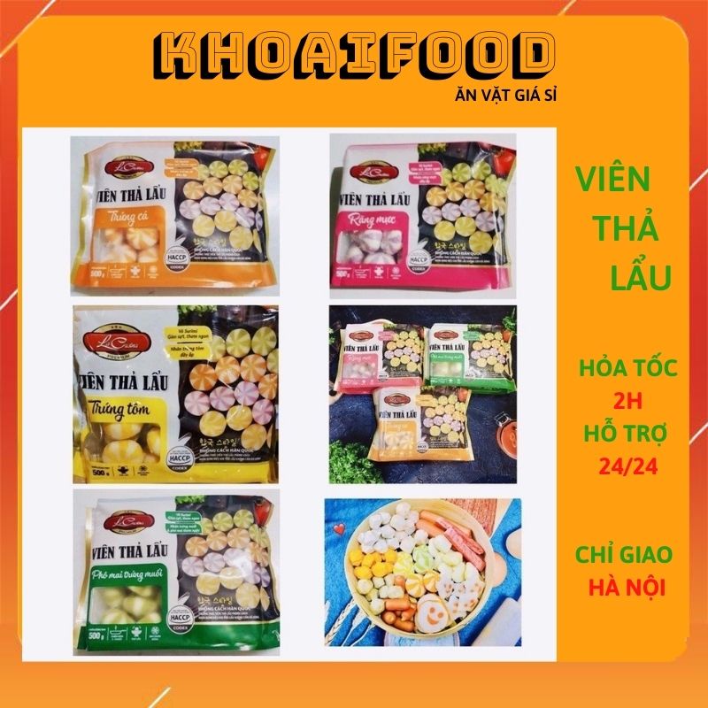 Viên thả lẩu thập cẩm Skygreen, viên thả lẩu trứng tôm, trứng cá, răng mực, phô mai trứng muối ( túi 500gr )