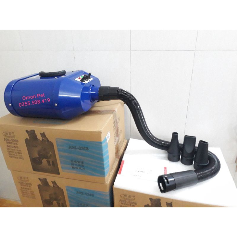 Máy sấy lông Chó Mèo Chunzhou 2 mô tơ hàng sẵn đầy đủ chế độ nóng lạnh to nhỏ - Omonpet