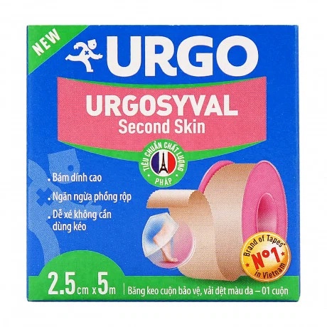 Băng keo cuộn y tế Urgosyval (Lụa, vải, trong suốt) dùng cố định băng gạc, thiết bị y tế, catheter, dễ xé
