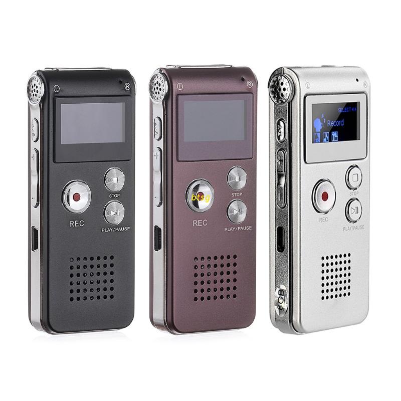 Máy ghi âm thông minh loại bỏ tiếng ồn mini MP3 8G màn hình LCD tiện dụng