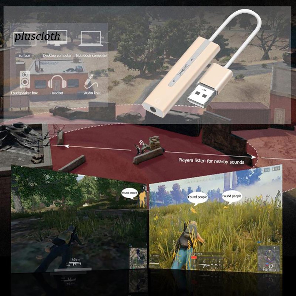 Card âm thanh ngoài 2 trong 1 chuyển đổi cổng USB sang cổng 3.5mm 7.1 dành cho tai nghe/ micro