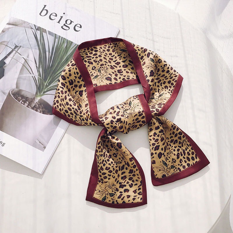 Khăn lụa dài thời trang hoạt tiết mèo size 97*9cm - Mã LUDA20