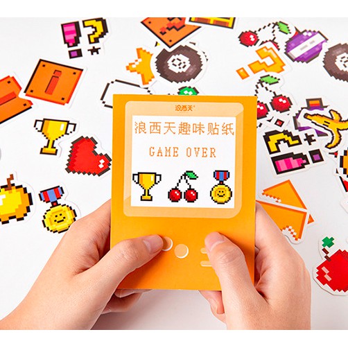 SET STICKER DÁN DỄ THƯƠNG 8BIT NHIỀU CHỦ ĐỀ