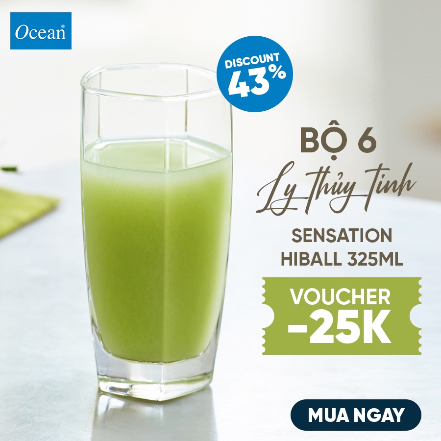 Bộ 6 Ly Thủy Tinh Ocean Sensation Hiball 325ml - Chính Hãng
