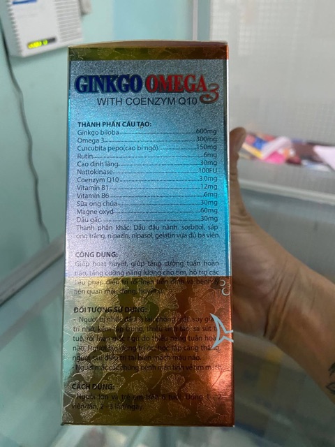 Ginkgo Omega 3 viên uống hoạt huyết dưỡng não hộp 100 viên