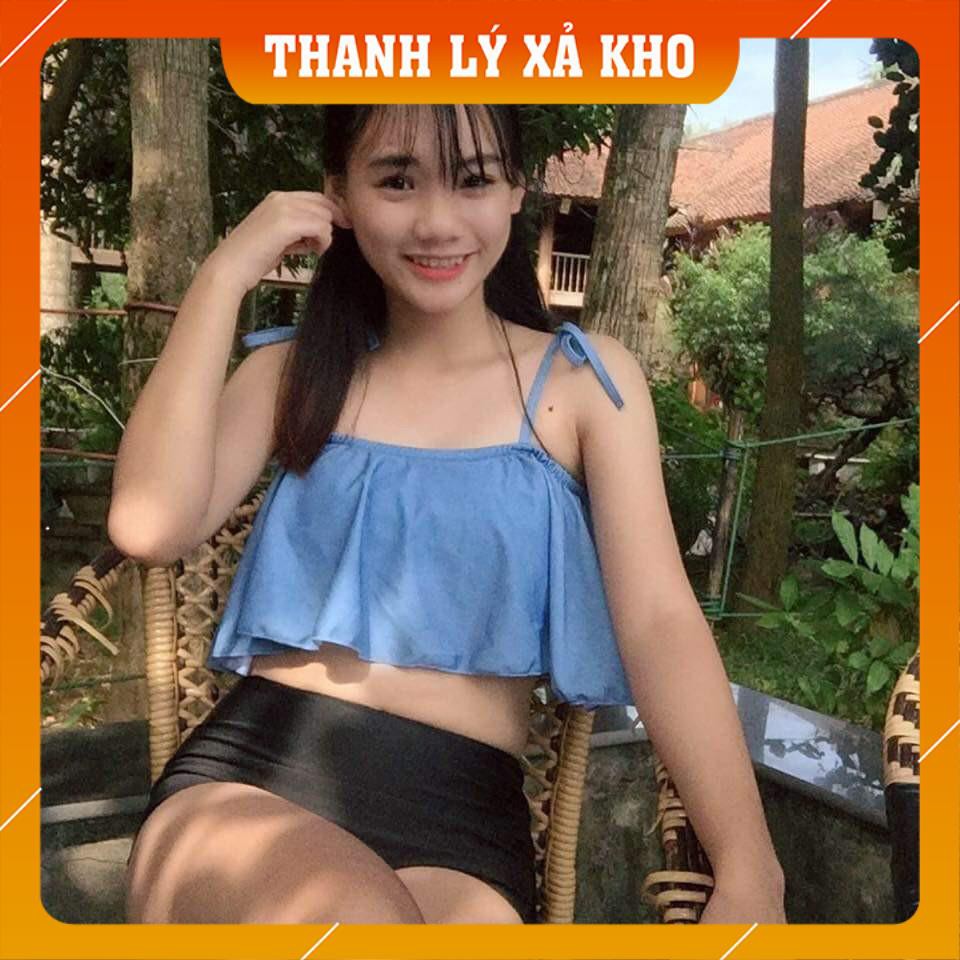 Đồ bơi nữ Đồ bơi 2 mảnh voan bèo trễ vai -  BÈO XANH, BÈO CARO TRẮNG | BigBuy360 - bigbuy360.vn
