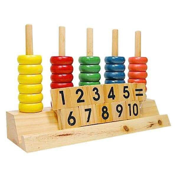 Bàn tính học đếm số gỗ Montessori