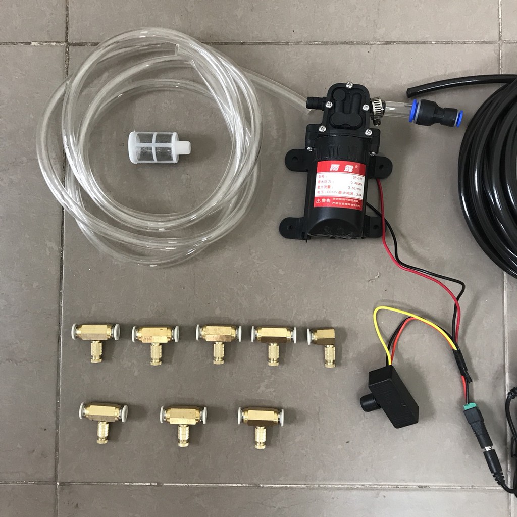 bộ máy phun sương, làm mát, tưới lan, tưới cây 8 béc