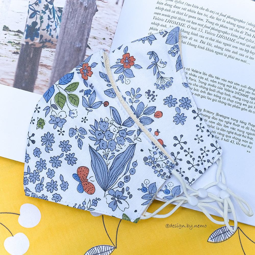 Khẩu Trang Vải Nemo Hoa Mùa Hè, có nút tăng giảm dây dễ điều chỉnh - KTHTX2M | BigBuy360 - bigbuy360.vn