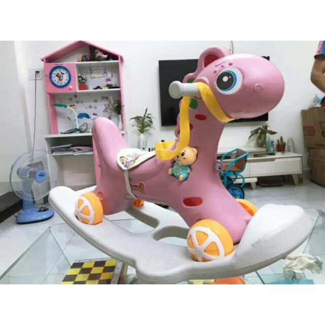 ĐỒ CHƠI NGỰA BẬP BÊNH LẬT ĐẬT CÓ PHÁT NHẠC 2IN1 CHO BÉ 🦄